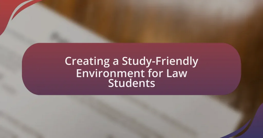 Creating a Study-Friendly Environment for Law Students
