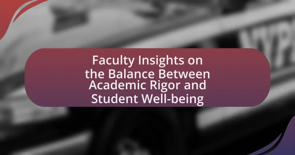 Faculty Insights on the Balance Between Academic Rigor and Student Well-being