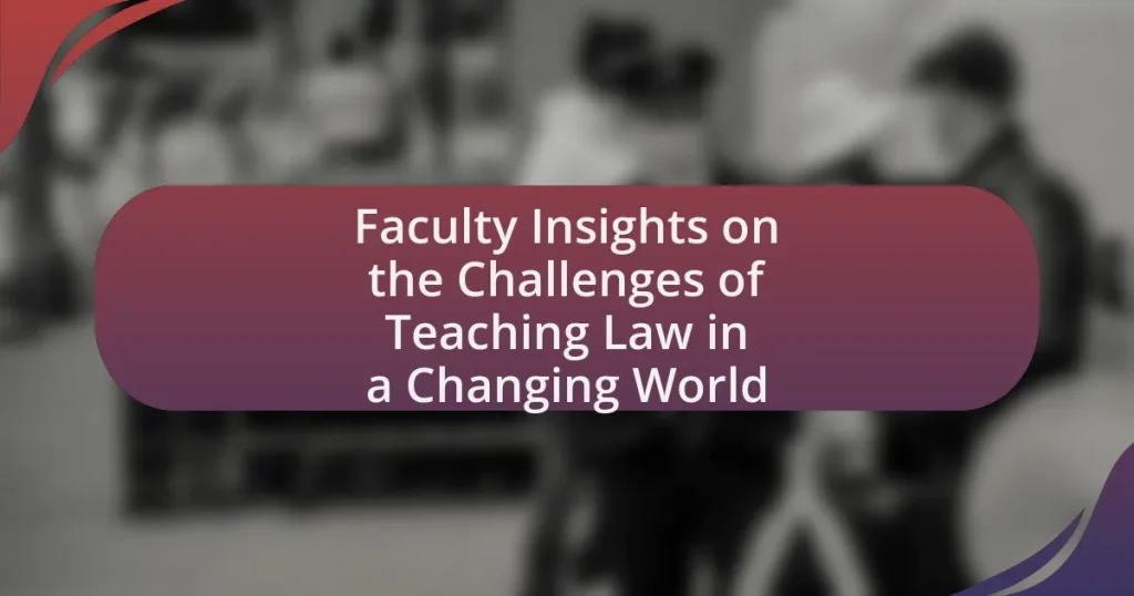 Faculty Insights on the Challenges of Teaching Law in a Changing World