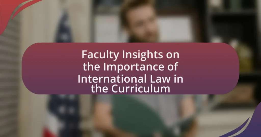 Faculty Insights on the Importance of International Law in the Curriculum