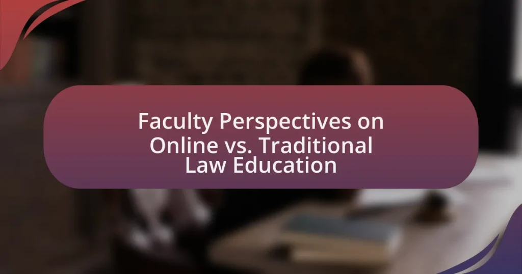 Faculty Perspectives on Online vs. Traditional Law Education