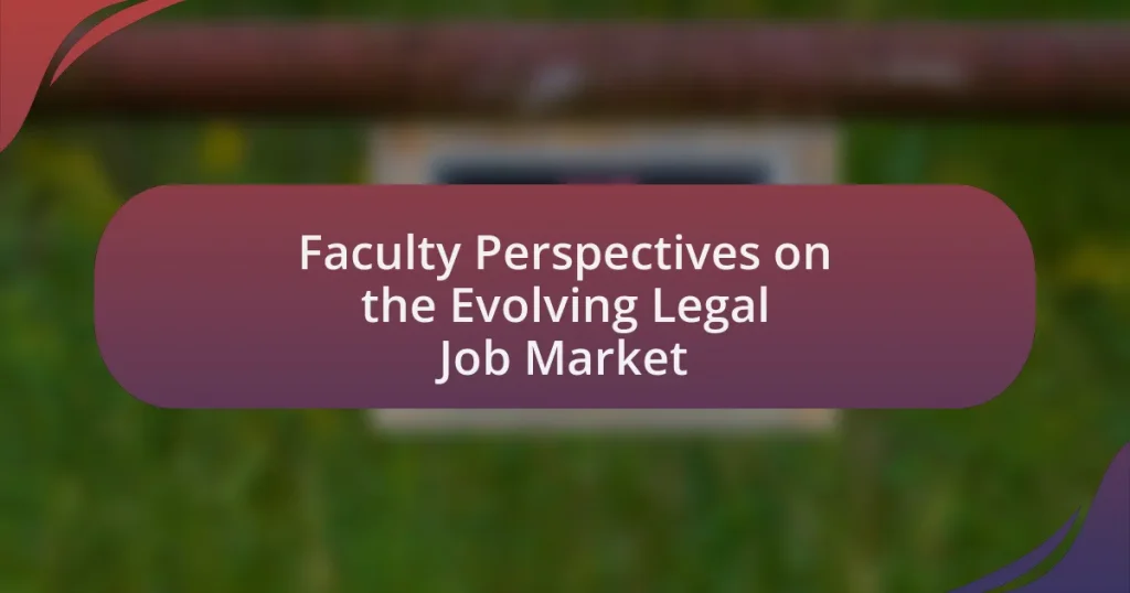 Faculty Perspectives on the Evolving Legal Job Market