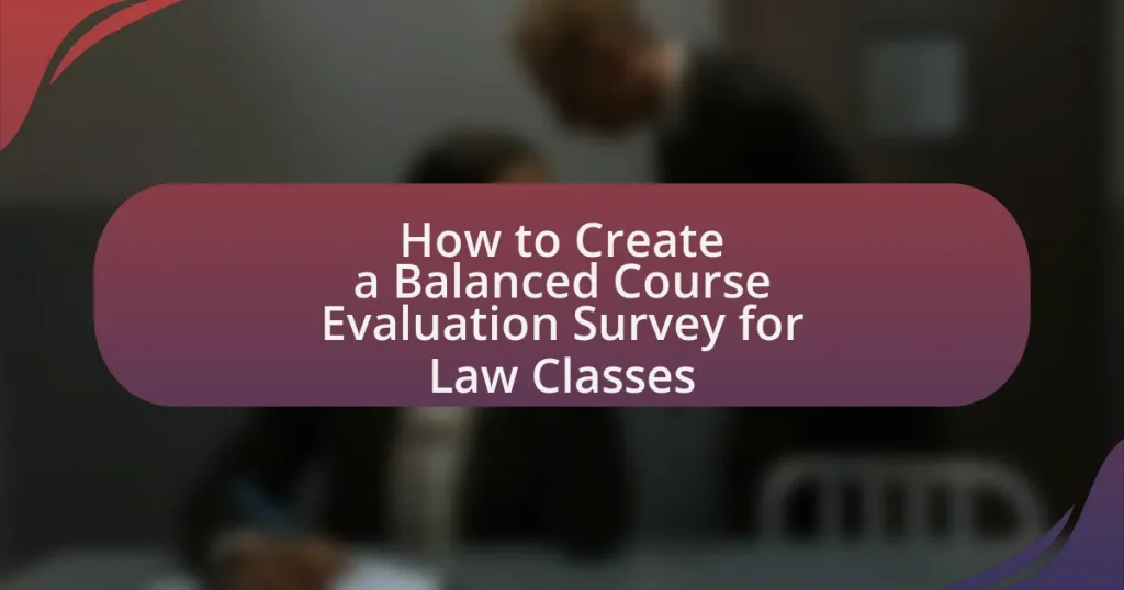 How to Create a Balanced Course Evaluation Survey for Law Classes