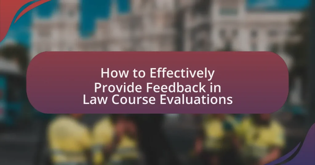 How to Effectively Provide Feedback in Law Course Evaluations
