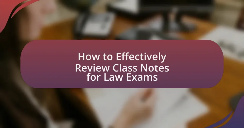 How to Effectively Review Class Notes for Law Exams