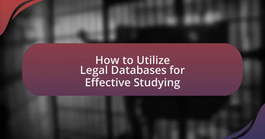 How to Utilize Legal Databases for Effective Studying