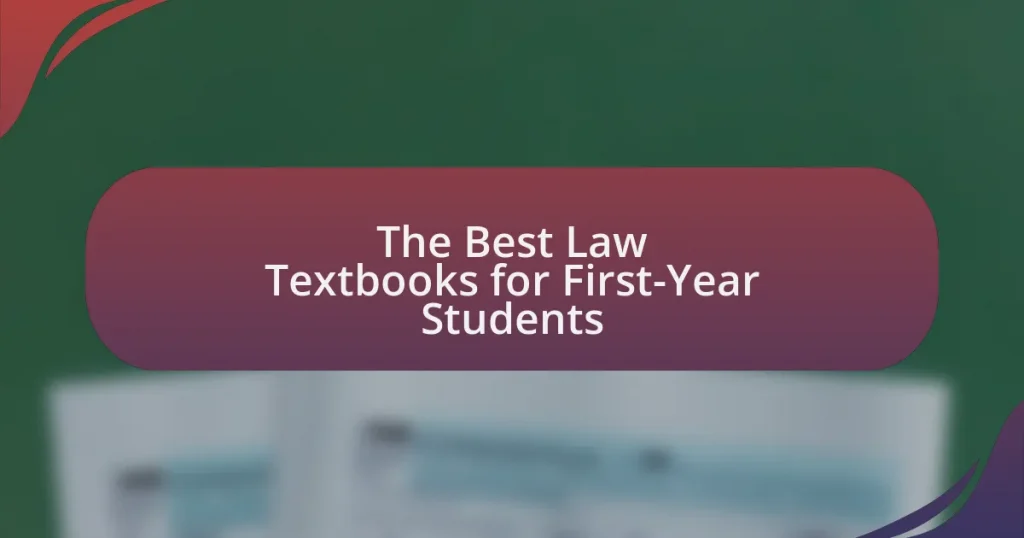The Best Law Textbooks for First-Year Students