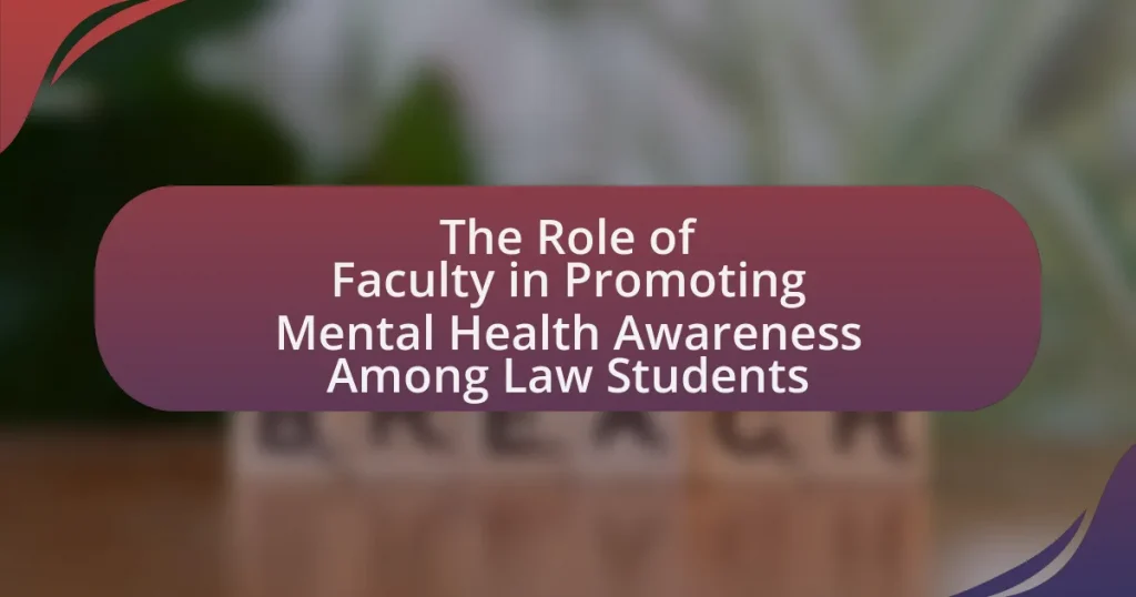 The Role of Faculty in Promoting Mental Health Awareness Among Law Students