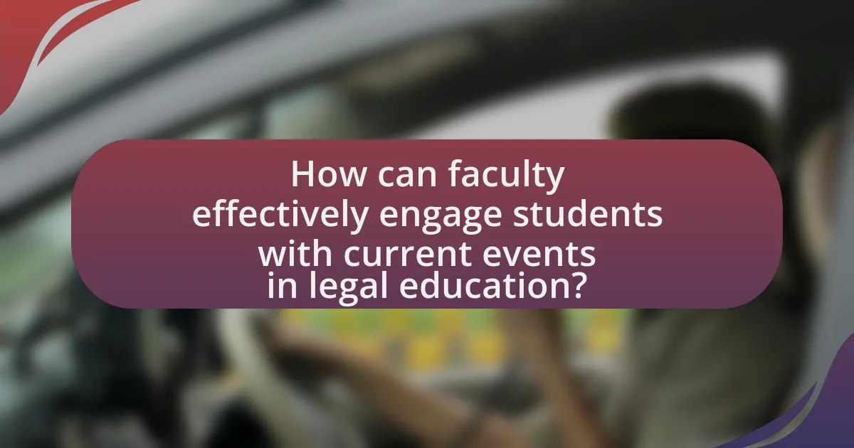 How can faculty effectively engage students with current events in legal education?