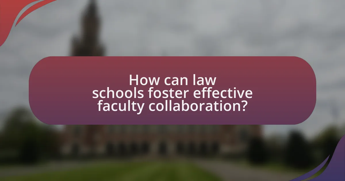 How can law schools foster effective faculty collaboration?