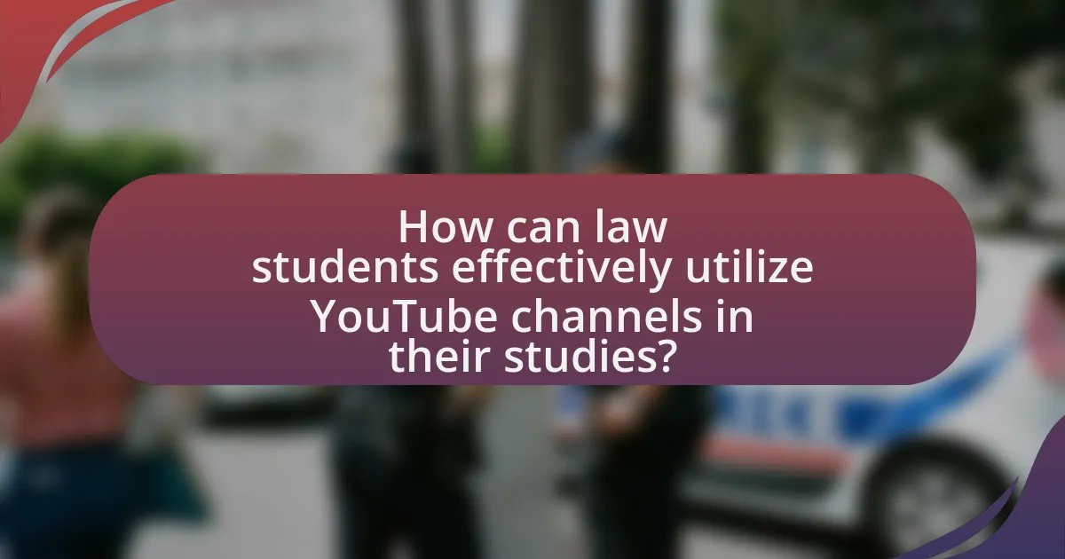 How can law students effectively utilize YouTube channels in their studies?