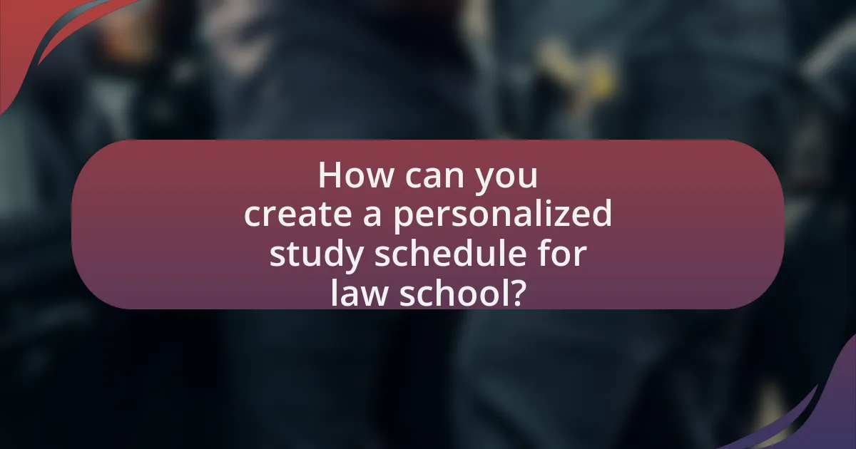 How can you create a personalized study schedule for law school?
