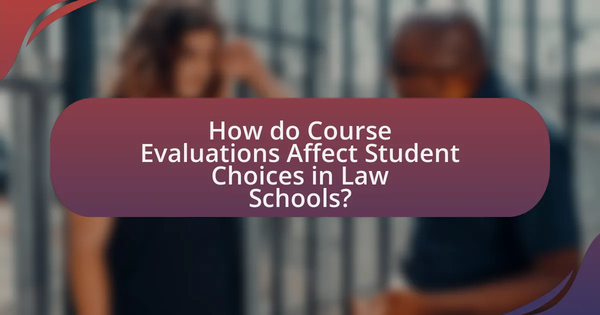 How do Course Evaluations Affect Student Choices in Law Schools?