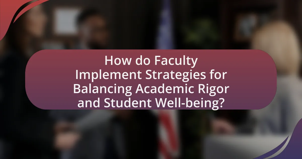 How do Faculty Implement Strategies for Balancing Academic Rigor and Student Well-being?