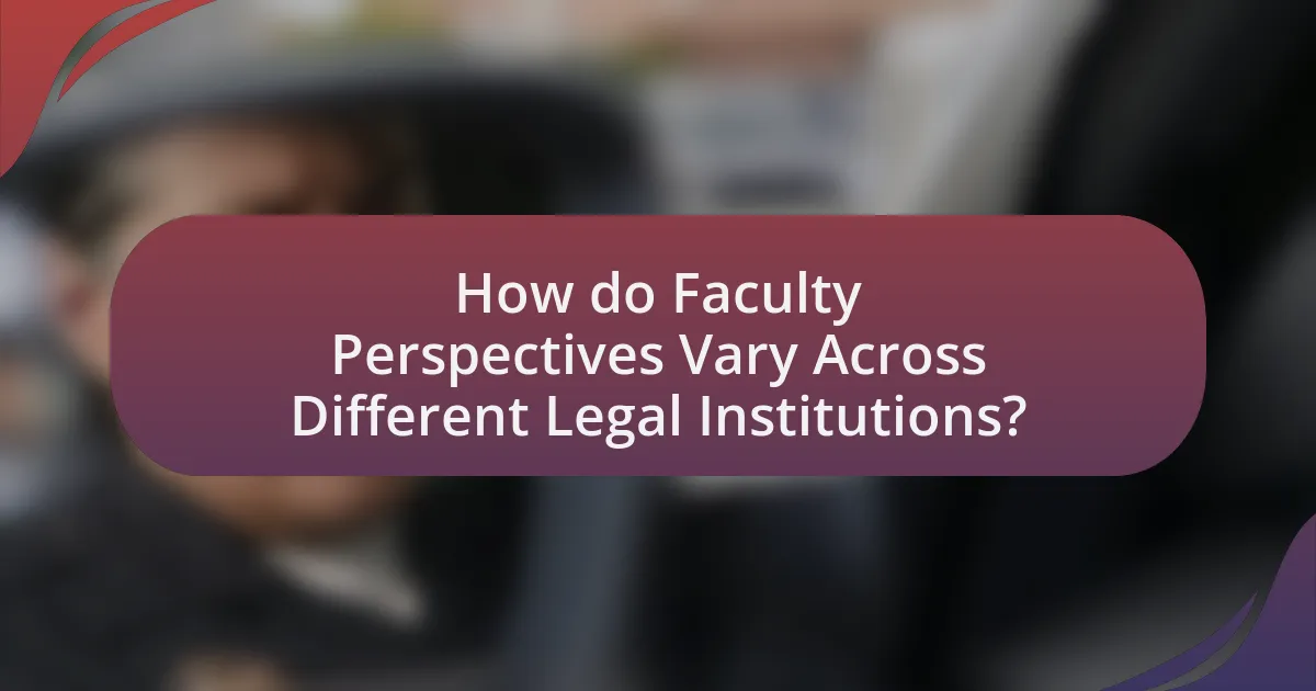 How do Faculty Perspectives Vary Across Different Legal Institutions?