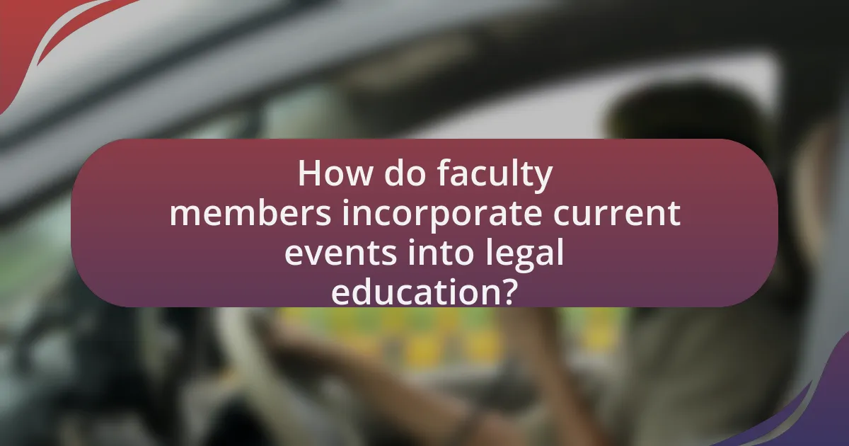 How do faculty members incorporate current events into legal education?