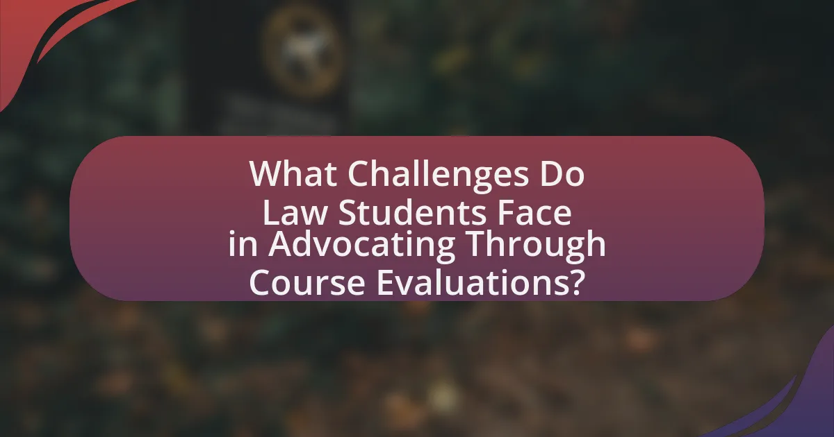 What Challenges Do Law Students Face in Advocating Through Course Evaluations?
