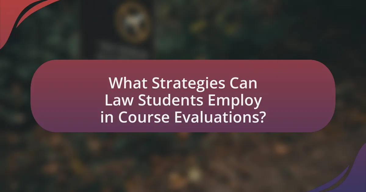 What Strategies Can Law Students Employ in Course Evaluations?