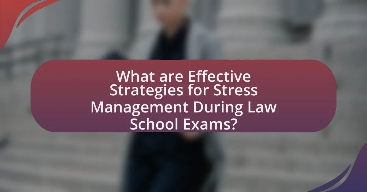 What are Effective Strategies for Stress Management During Law School Exams?