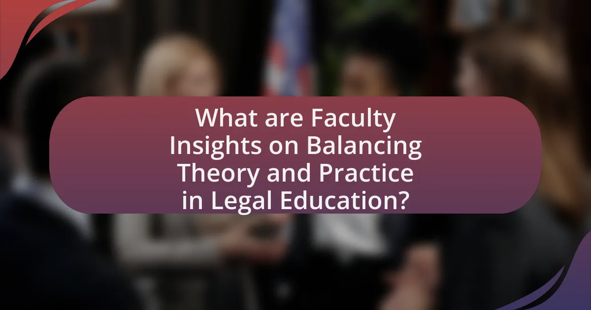 What are Faculty Insights on Balancing Theory and Practice in Legal Education?