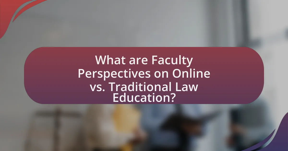 What are Faculty Perspectives on Online vs. Traditional Law Education?