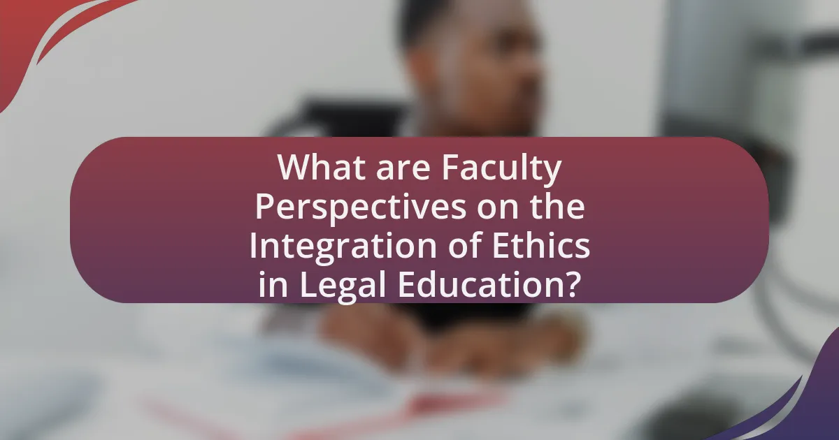 What are Faculty Perspectives on the Integration of Ethics in Legal Education?
