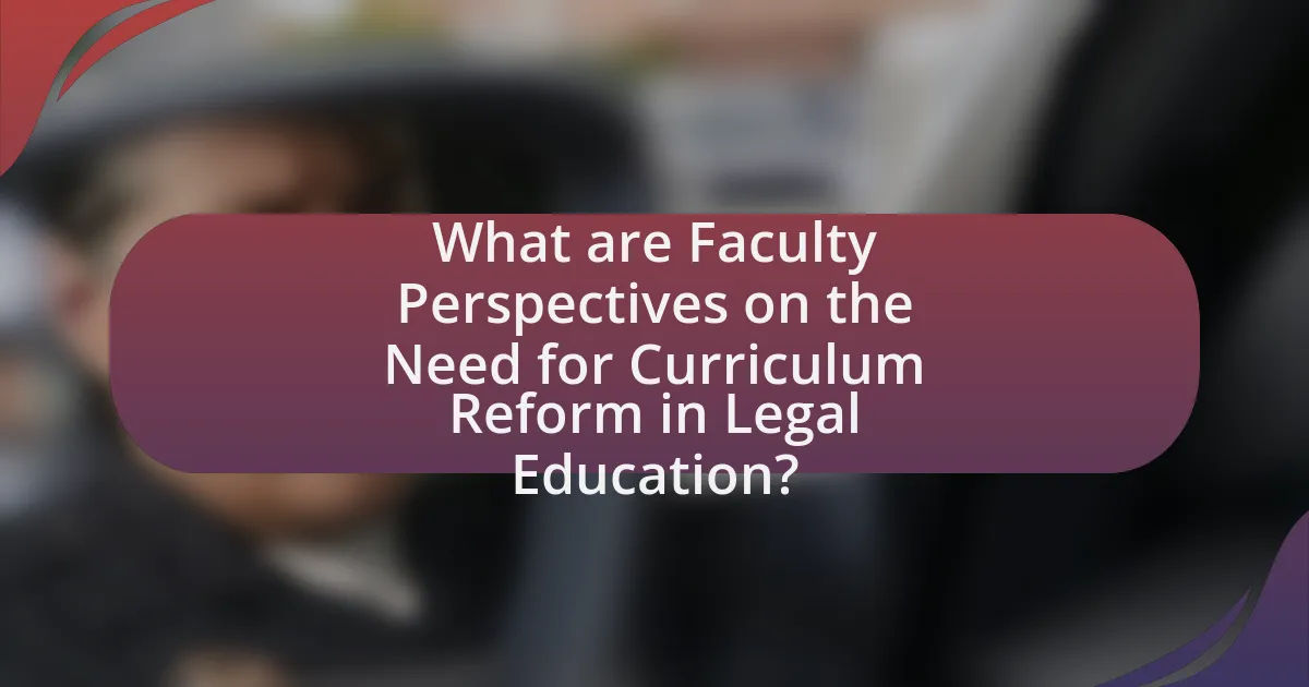 What are Faculty Perspectives on the Need for Curriculum Reform in Legal Education?