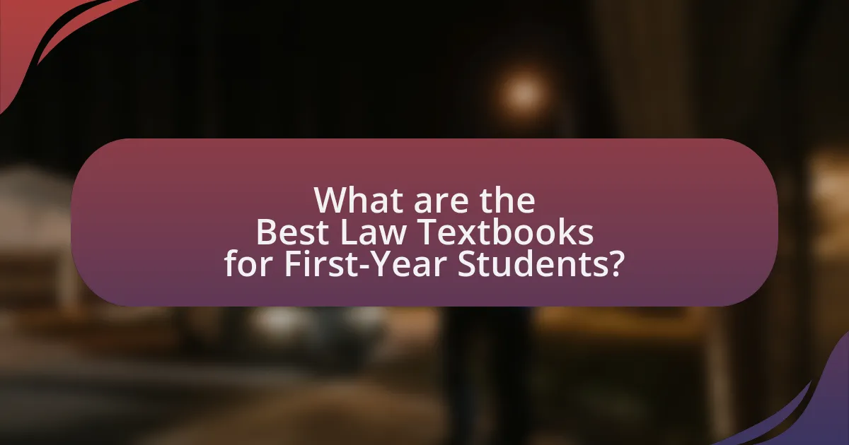What are the Best Law Textbooks for First-Year Students?