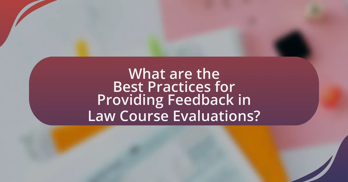 What are the Best Practices for Providing Feedback in Law Course Evaluations?