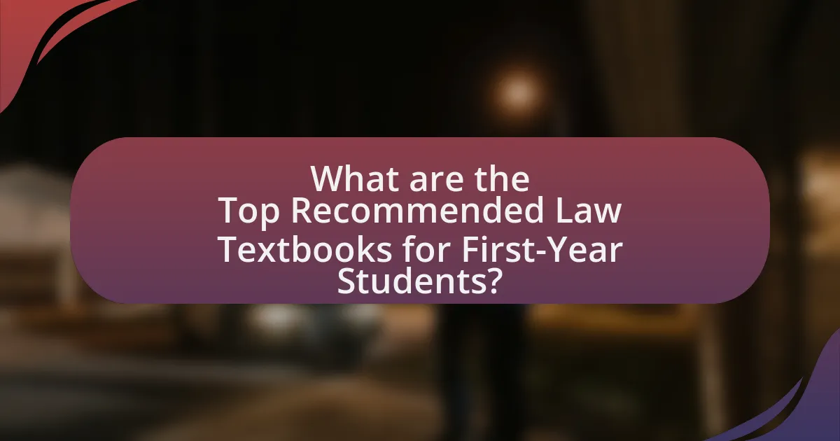 What are the Top Recommended Law Textbooks for First-Year Students?