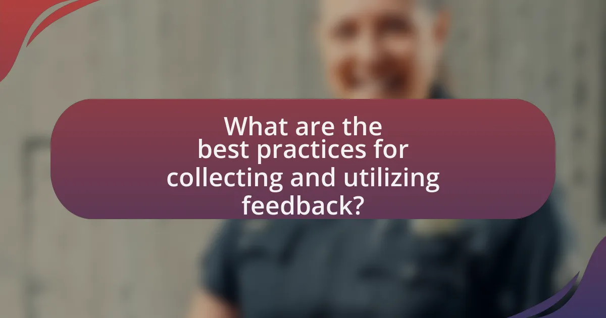 What are the best practices for collecting and utilizing feedback?
