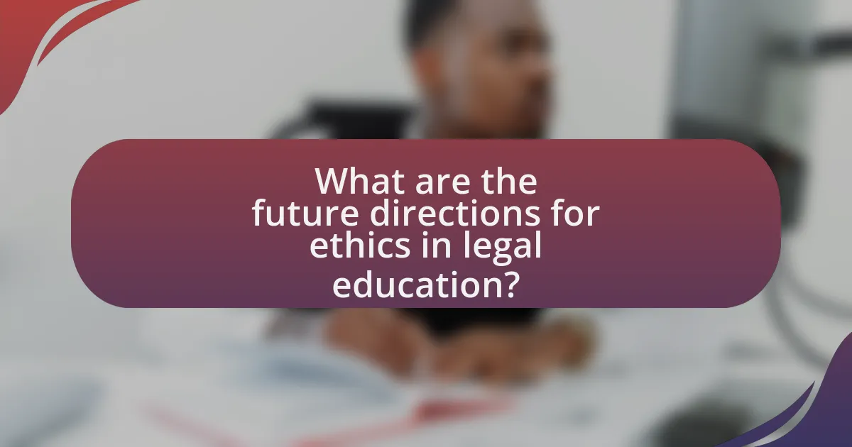 What are the future directions for ethics in legal education?