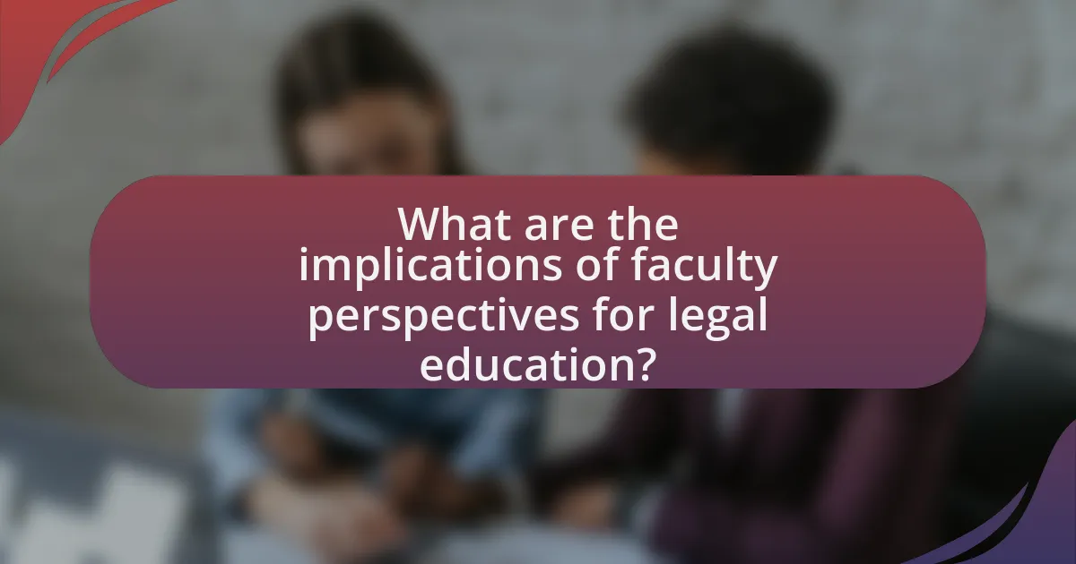What are the implications of faculty perspectives for legal education?
