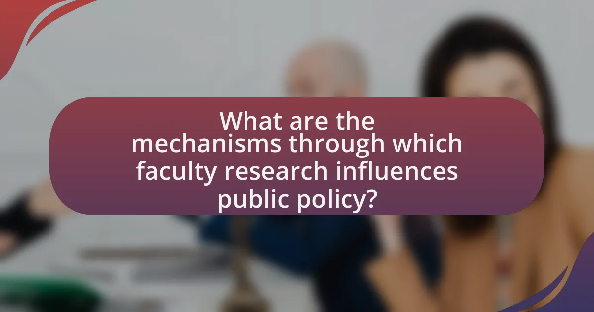 What are the mechanisms through which faculty research influences public policy?