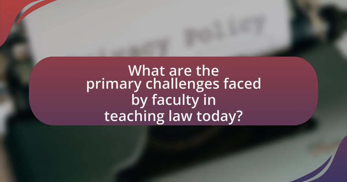 What are the primary challenges faced by faculty in teaching law today?