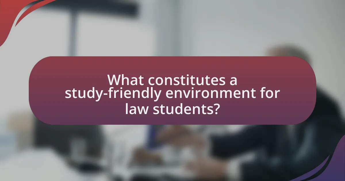 What constitutes a study-friendly environment for law students?