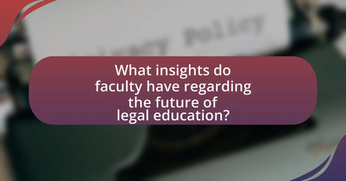 What insights do faculty have regarding the future of legal education?