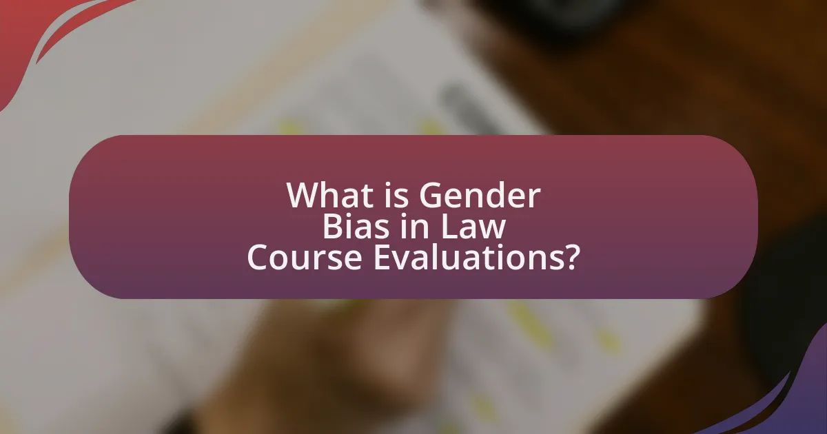 What is Gender Bias in Law Course Evaluations?