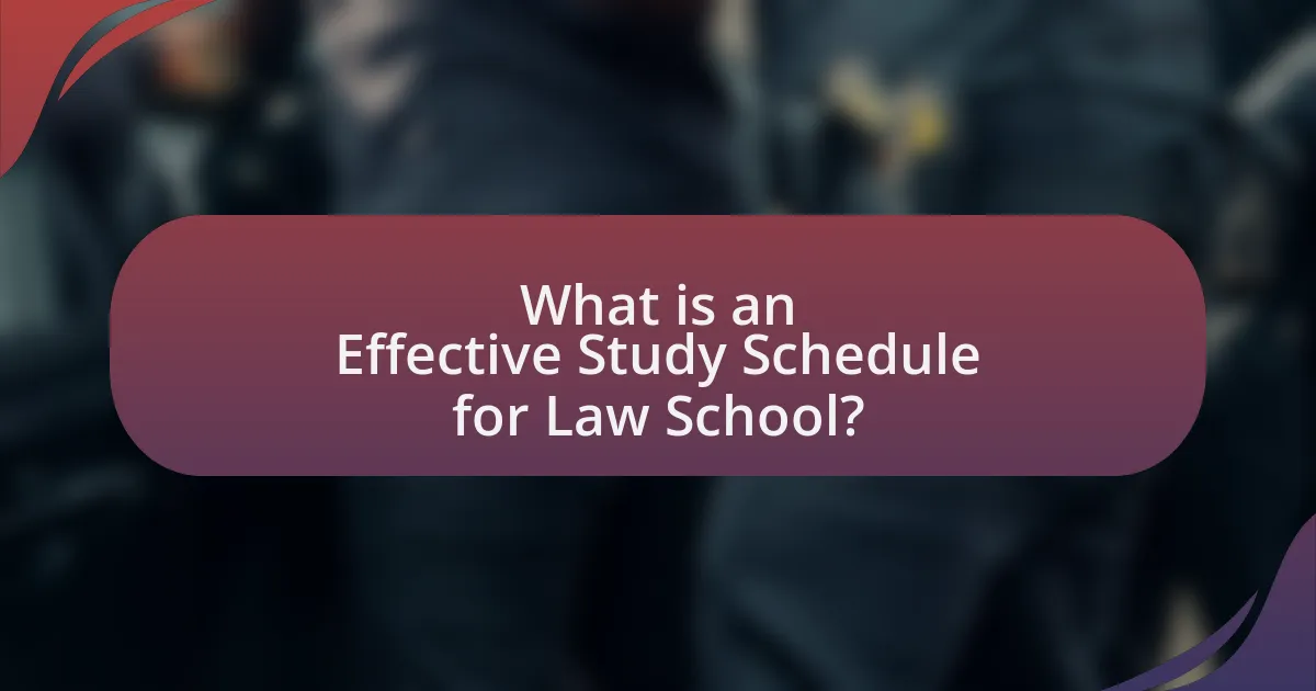 What is an Effective Study Schedule for Law School?