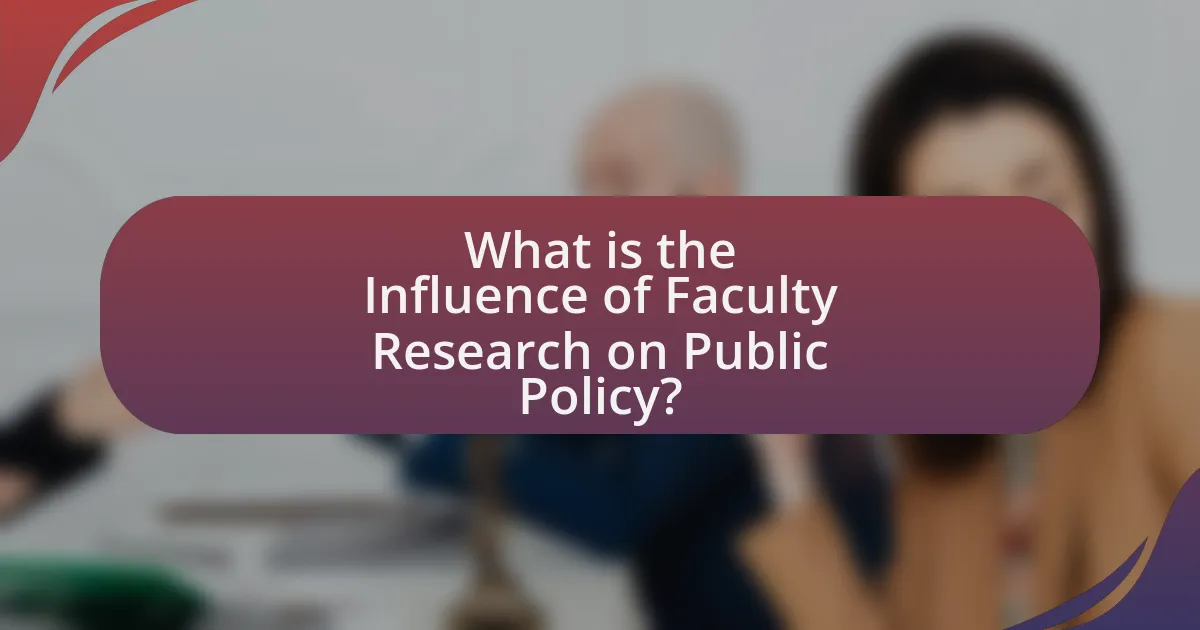 What is the Influence of Faculty Research on Public Policy?