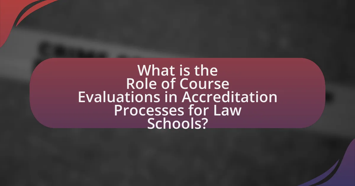 What is the Role of Course Evaluations in Accreditation Processes for Law Schools?