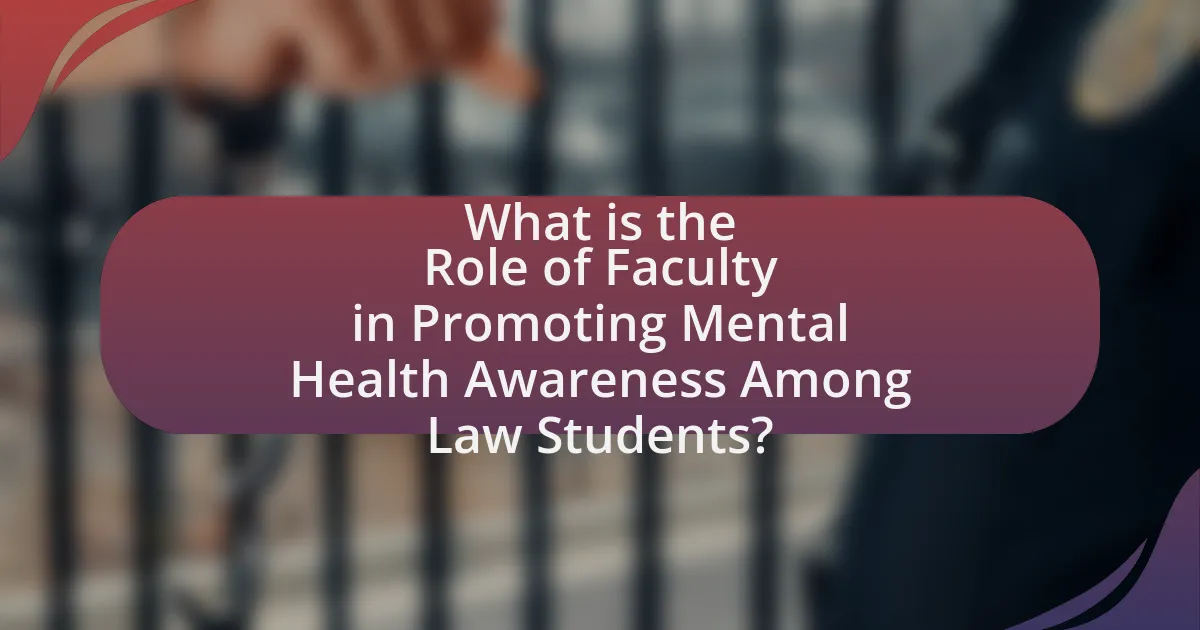 What is the Role of Faculty in Promoting Mental Health Awareness Among Law Students?