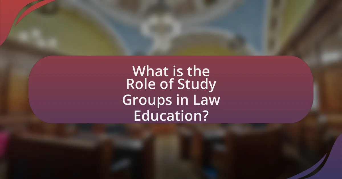 What is the Role of Study Groups in Law Education?
