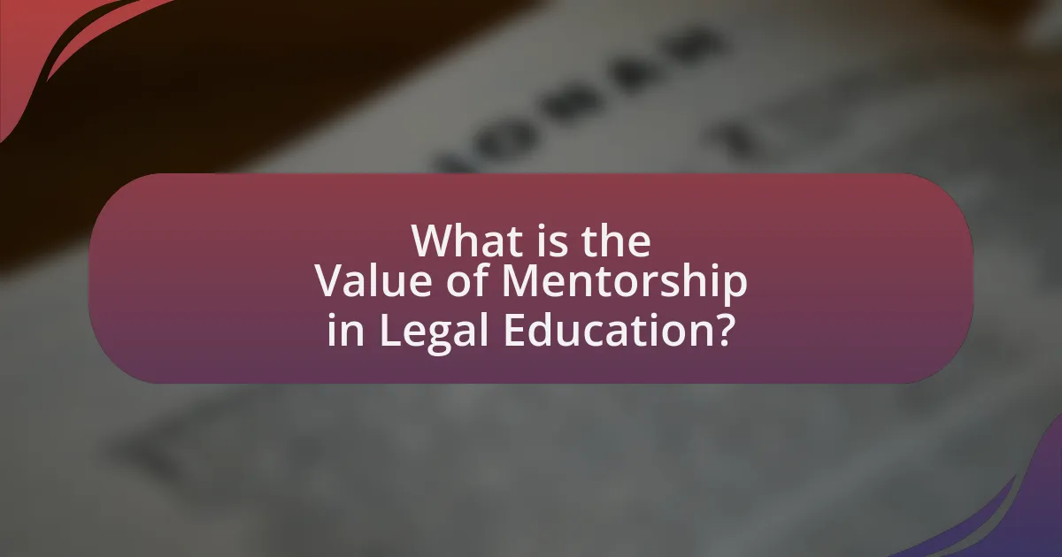 What is the Value of Mentorship in Legal Education?
