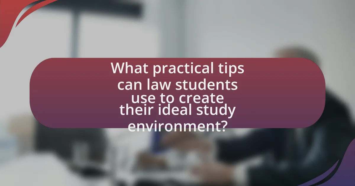 What practical tips can law students use to create their ideal study environment?