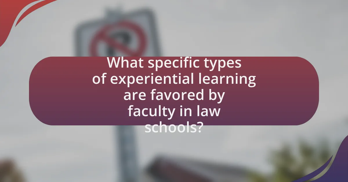 What specific types of experiential learning are favored by faculty in law schools?