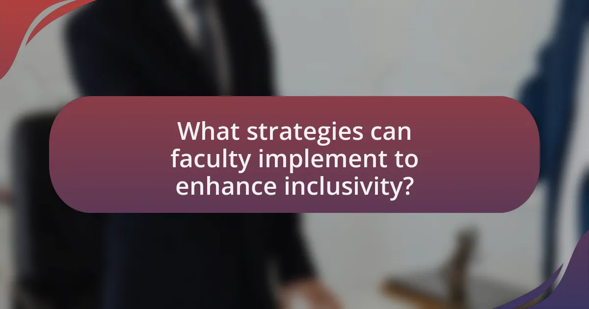 What strategies can faculty implement to enhance inclusivity?