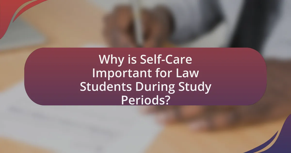 Why is Self-Care Important for Law Students During Study Periods?